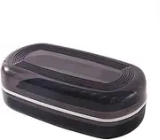 Travel Case for Kitsch Shampoo bar, Shampoo Bar Holder, Travel Soap Container, Large Soap Box, Soap Dish with Draining Layer, Case for Bathroom (Black, 1 Pack)