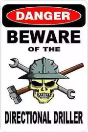 3 - Danger Beware Of The Directional Driller Hard Hat Helmet Sticker H352