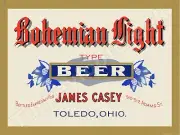 Bohemian Light Type Beer Label 9" x 12" Metal Sign