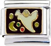 [STYLYSH CHARMS] HALLOWEEN GHOST SCARY Enamel Italian 9mm Link NC290 Fits Traditional Classic