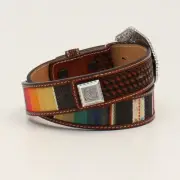 SERAPE & SILVER CONCHOS ~ Youth WESTERN BELT ~ Cowboy Kid Boy - 3D BELT Co