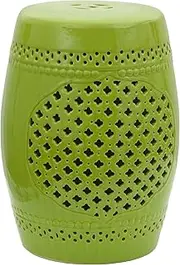 Oriental Furniture 18 Green Lattice Porcelain Garden Stool