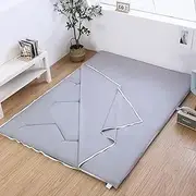Cover for Traditional Japanese Floor Futon Mattres,Futon Protective Cover Skin Friendly Cotton Futon Slipcover with Zipper,Sleeping Mat Protector Washable,Gray,Twin/90x200cm