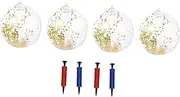 ERINGOGO Giant Beach Balls Bulk 4 Pack Glitter Beach Balls for Summer Parties Pool Play