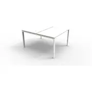 RAPIDLINE DELUXE PROFILE LEG WORKSTATION Double Sided No Screen 2 Person W1800 x D1500 x H730mm Natural White