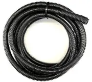 10 Foot Black Split Loom 3/8'' Diameter Flexible Convoluted Tubing