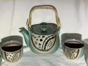 Vintage Japanese Ceramic Teapot And 4 Cups MCM Set Excellent Condition