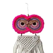 Gypsy Owl Macrame Wall Hanging Decor Pink