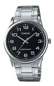 Casio MTP-V001D-1B Men's Standard Stainless Steel Easy Reader Black Dial Watch