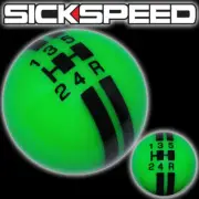 GREEN BLACK SICK RALLY STRIPE SHIFT KNOB SHORT THROW SELECTOR 12X1.5 S04