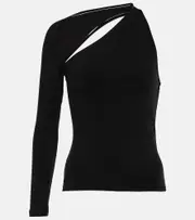 [Balenciaga] Balenciaga One-shoulder jersey top AU 8 black