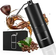 SERENOVA Coffee Grinder - Adjustable Bean Grind Settings. Stainless Steel Conical Burr. Manual/Hand Grinders for Espresso/Pour Over/French Press. Small and Portable, Use at Home or When Camping.