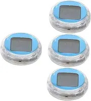 Mobestech 4pcs Motorcycle Instrument Clock Electronic Small Digital Wall Clock Motorcycle Portable Car Automotive Digital Dashboard Motorbike Dash Automotive Sky-Blue Plastic