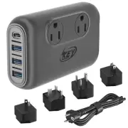 220V to 110V Step Down Voltage Converter 230W Power Converter 2-Outlet 4 USB
