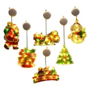 Catzon 6Pcs Christmas Window Hanging Lights Decor for Xmas Party Showcase