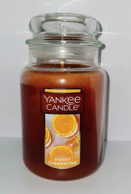 Rare Yankee Candle Honey Clemintine Large 22oz Jar Fruit Fragrance Collection