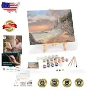 Elegant Paint by Numbers Set - 16"x20" Framed Canvas & High-Quality Supplies
