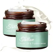 Grass-fed Beef Tallow with Frankincense Oil & Castor oil, Beef Tallow Frankincense Balm, Organic Tallow Skin Facial Moisturizer, Tallow and Manuka Honey Balm, for Face, Body (2PCS)