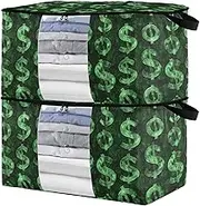 sanluoli 90L 2 Pack Under Bed Shoe Storage Organizer with Reinforced Handles, clear window Organizer Closet Storage
