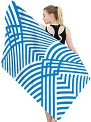 Beach Towel Grey Striped Polyester Nylon Double Face Velvet Quick Drying Exercise Towel Travel Fitness Outdoor Surfing