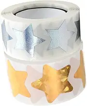 Veemoon 2Rolls Star Shaped Seal Stickers Wedding Label Stickers Self Adhesive Decorative Stickers for Present Wrapping Party Favors Stickers