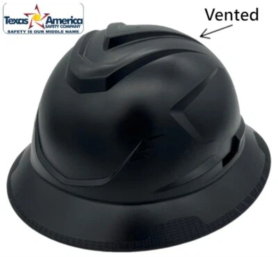 MSA Full Brim C1 Vented Hard hat with 4 pt Ratchet Suspension - Black