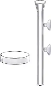 Aquarium Fish Feeder - Aquarium Automatic Feeder,Suction Cup Acrylic Directional Clear Dispenser for Vacation Pond Turtle Shrimp Feeding Home
