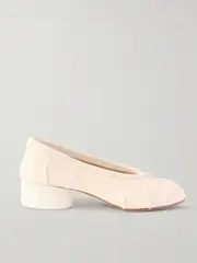 [Maison Margiela] Maison Margiela - Tabi Ballerina Split-toe Leather Pumps - Cream - IT35 IT 35 Cream