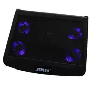 Portable 5 Fans Cooling Pad LED Light Radiator Coolpad Stand Laptop PC Notebook