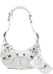 Balenciaga Le Cagole XS Leather Shoulder Bag, Shoulder Bag, White One Size