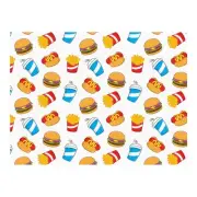 Fast Food Party Polyester Backdrop, 8 Ft x 6 Ft