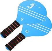 JOINPAYA 2Pcs Wooden Paddle Ball Rackets for Indoor and Outdoor Fun Lightweight Badminton Paddles for Adults Durable Design with Skid Handle
