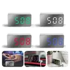 Gifts Display Time USB Snooze LED Display Mirror Clock Digital Alarm Clock