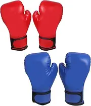2 Pair Boxing Gloves for Men & Women, Red & Blue Boxing Gloves Set, Breathable Training Boxing Gloves with Fastening Tape, Heavy Bag & Speedbag Training, Boxing Gloves Women