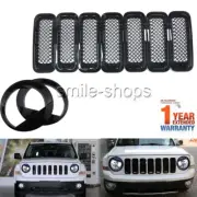 For Jeep Patriot Front Grille Mesh Insert Cover Trim +Angry Bird Headlight Cover (for: Jeep)