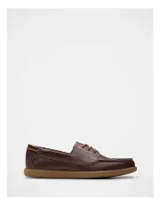 [Clarks] Bratton Boat Shoes in Dark Brown