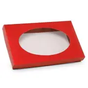Glossy Red - Two Piece Oval Window 1/2lb Candy Boxes - Bulk Lot of 200/Case