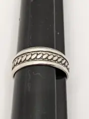 Sterling Silver Toe Ring. Rope Design. Adjustable Size. 925 Sterling Silver
