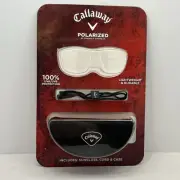 NEW Callaway Golf Black Clamshell Sunglasses Case Protective Cover With Cord