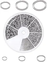 6 Sizes Approx. 600 Pieces Oval Close but Unsoldered Jump Rings 18-26 Gauge O Rings 304 Stainless Steel Jump Rings Connectors for DIY Jewellery Making Stainless Steel Colour