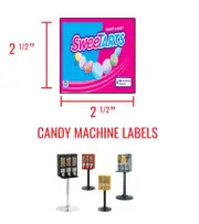 (9) Candy Vending Machine Stickers - Labels - SWEET TARTS - 2.5" x 2.5"
