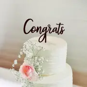 Acrylic Black 'Congrats' Cake Topper
