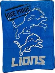 NORTHWEST The Company NFL One Pride Double Sided Design Plush Raschel Thow Blanket, 60"x80" (Detroit Lions)