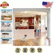 Retractable Dog Gate - 75 Inch Wide, Easy Operation for Indoor/Outdoor Safety