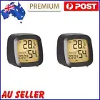 Digital Alarm Clock with Temperature Humidity Desk Clock (Black-Yellow Light)