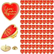 [Unittype] You Make a Difference Button Pins Heart Shape Motivational Lapel Pins Enamel Pins Bulk Recognition Kawaii Heart Pin Encouraging Pin Badges for Employee Nurse Teacher Volunteer Hats