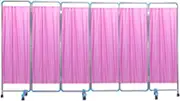 Folding Medical Privacy Screen,6ft High Room Divider Fence,3/4/5/6panels Room Divider with Wheels for Doctor Office Beauty Salon Clinic Hospital Ward (Color : Pink, Size : 5-Panel)