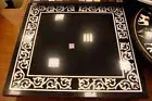 Handcrafted Black Marble Side Table Mosaic Stone Bar Counter Modern Furniture