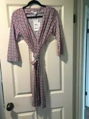 Diane von Furstenberg New Julian Two Size 6 Check Large Rose New w/Tags