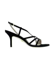 Black clasp high-heeled sandals 35.5